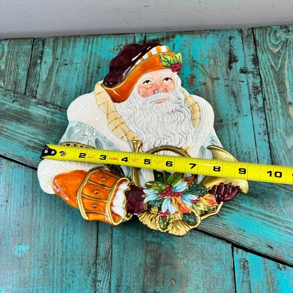 Fitz And Floyd Classics Plate Edwardian Era Santa Christmas Horn Canape Tray - Picture 8 of 10